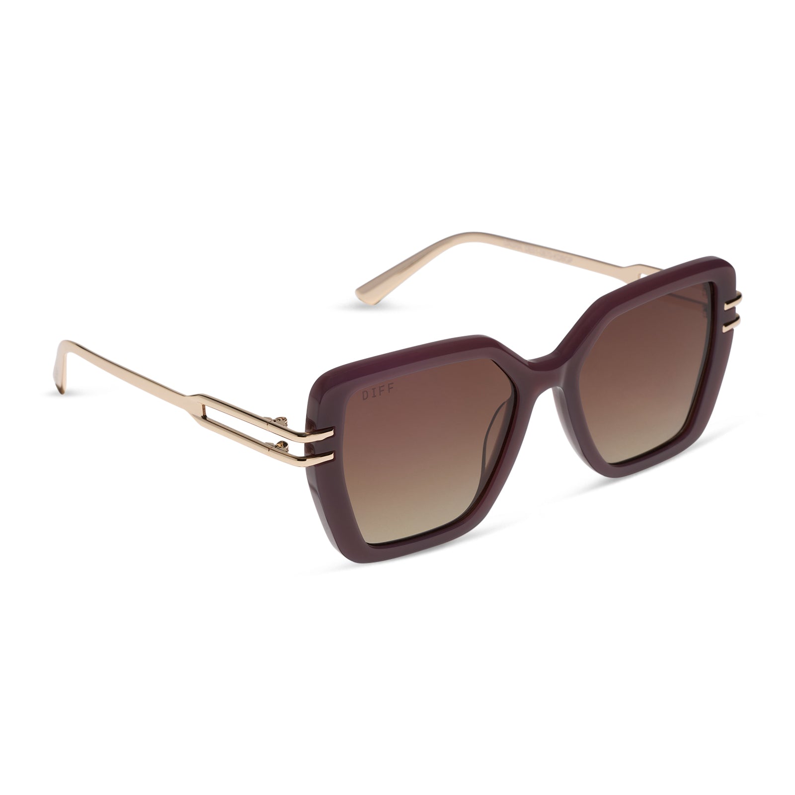 DIFF DASHA - COCOA POWDER + BROWN GRADIENT + POLARIZED + SUNGLASSES
