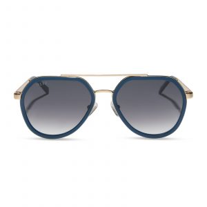 DIFF JOEY - CLUBHOUSE BLUE + BRUSHED GOLD METAL + GREY GRADIENT SUNGLASSES