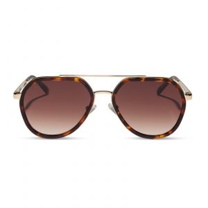 DIFF JOEY - RICH TORTOISE + GOLD METAL + BROWN GRADIENT SUNGLASSES