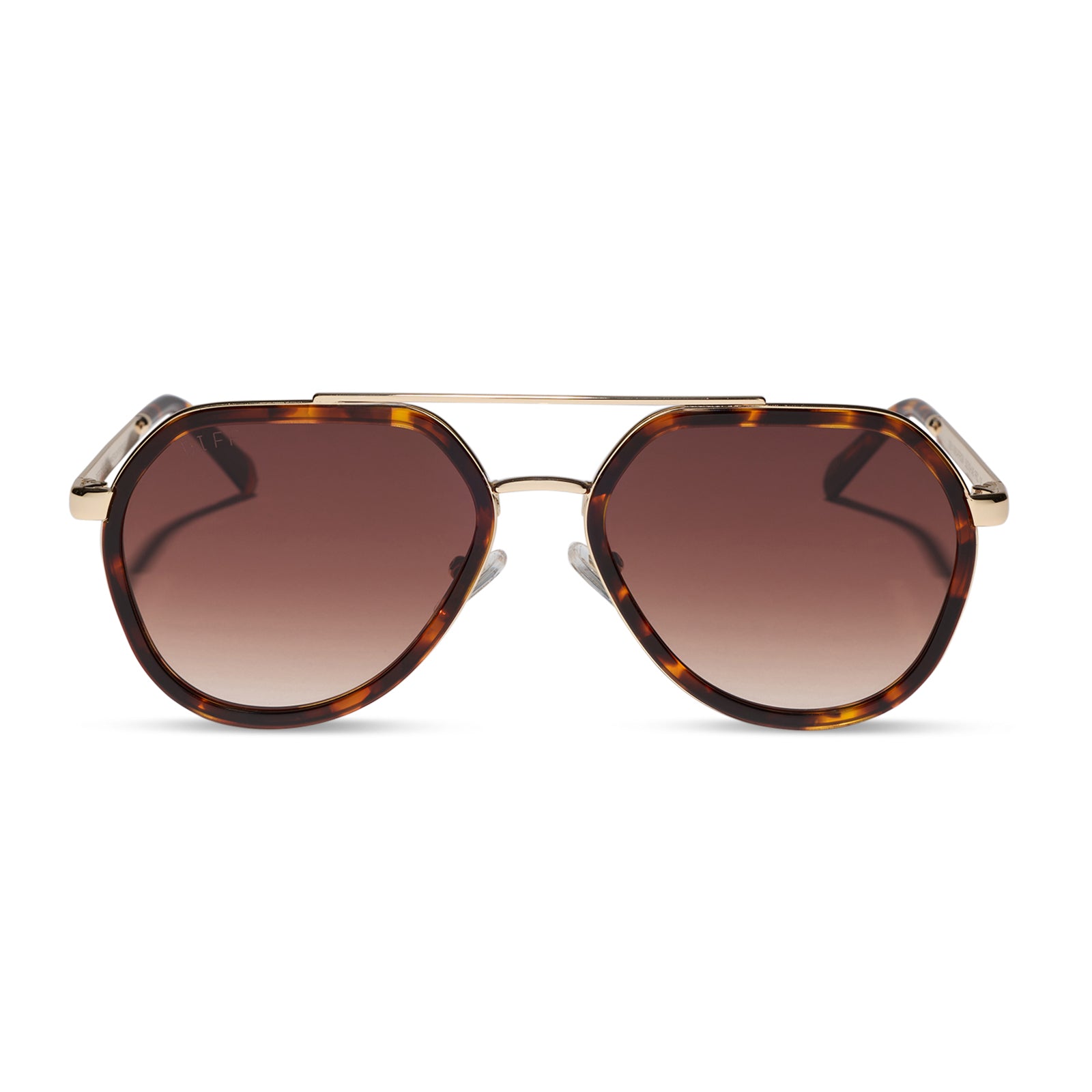 DIFF JOEY - RICH TORTOISE + GOLD METAL + BROWN GRADIENT SUNGLASSES