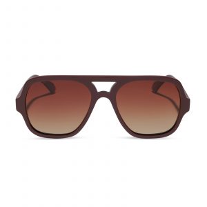 DIFF LAYTON - RUGBY RED + BROWN GRADIENT + POLARIZED SUNGLASSES