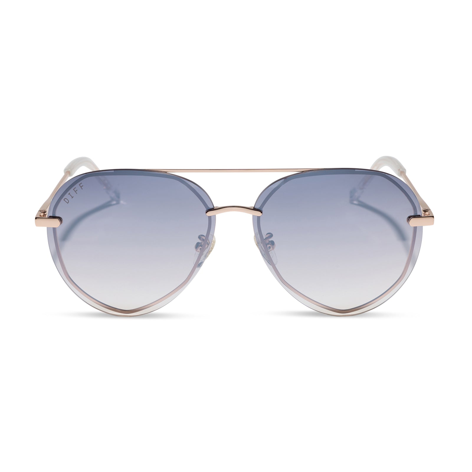 DIFF LENOX - CHAMPAGNE GOLD + SLATE GRADIENT FLASH SUNGLASSES