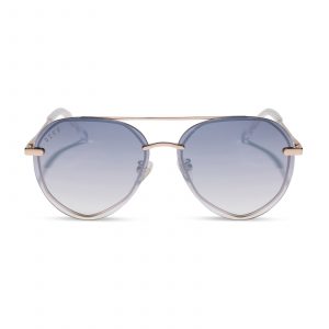 DIFF LENOX XS - CHAMPAGNE GOLD + SLATE GRADIENT FLASH SUNGLASSES