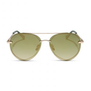 DIFF LENOX XS - GOLD + ALOE GREEN GRADIENT + LIGHT GOLD FLASH + POLARIZED SUNGLASSES