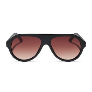 DIFF LYLA - SHINY BLACK + BROWN GRADIENT + SUNGLASSES