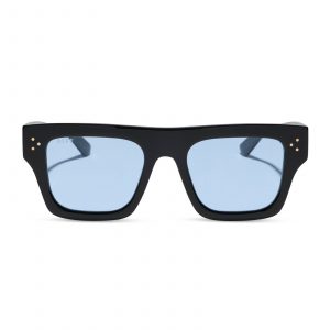 DIFF ROBERTS - BLACK + LIGHT BLUE TINT SUNGLASSES