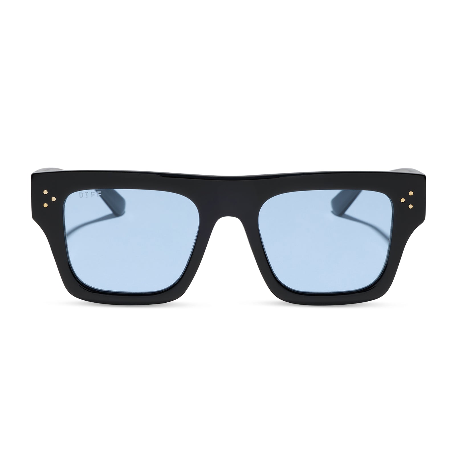 DIFF ROBERTS - BLACK + LIGHT BLUE TINT SUNGLASSES