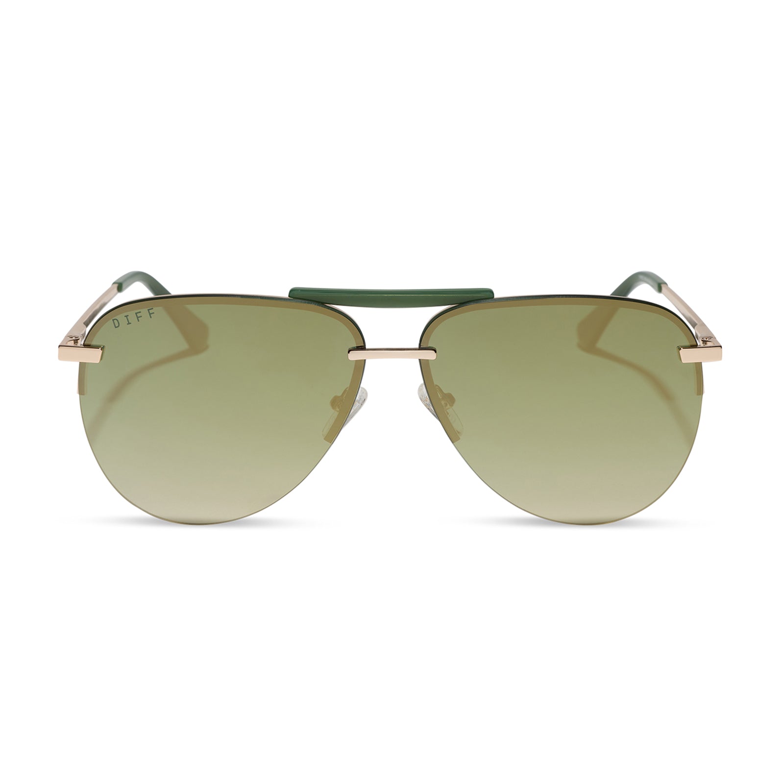 DIFF TAHOE - GOLD + ALOE GREEN GRADIENT + LIGHT GOLD FLASH + POLARIZED SUNGLASSES