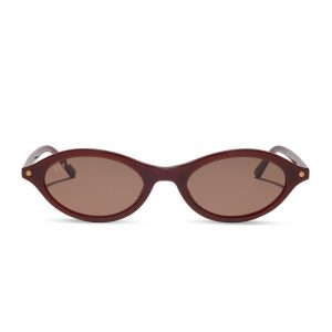 DIFF THE CITY - RICH BROWN CRYSTAL + BROWN + SUNGLASSES