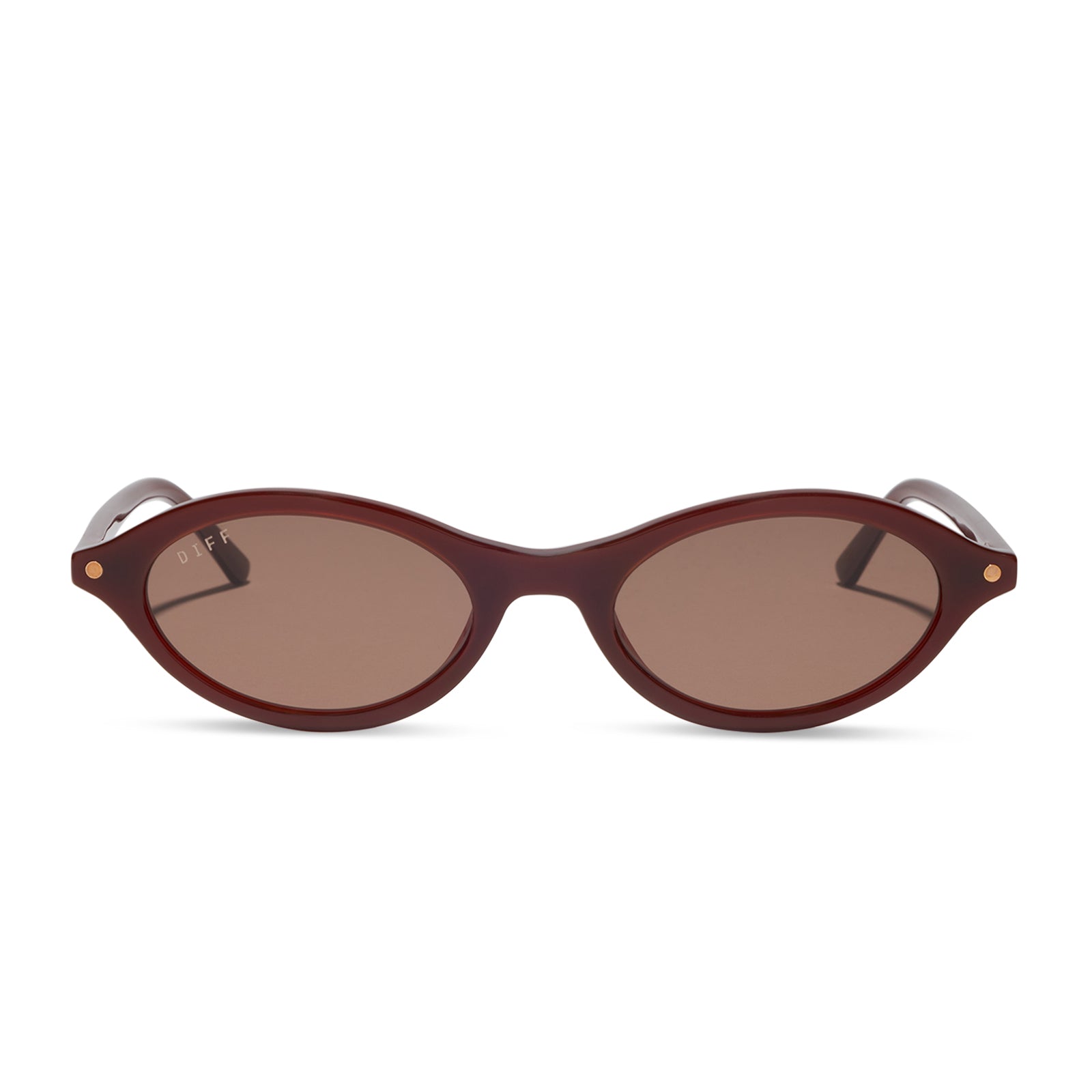 DIFF THE CITY - RICH BROWN CRYSTAL + BROWN + SUNGLASSES