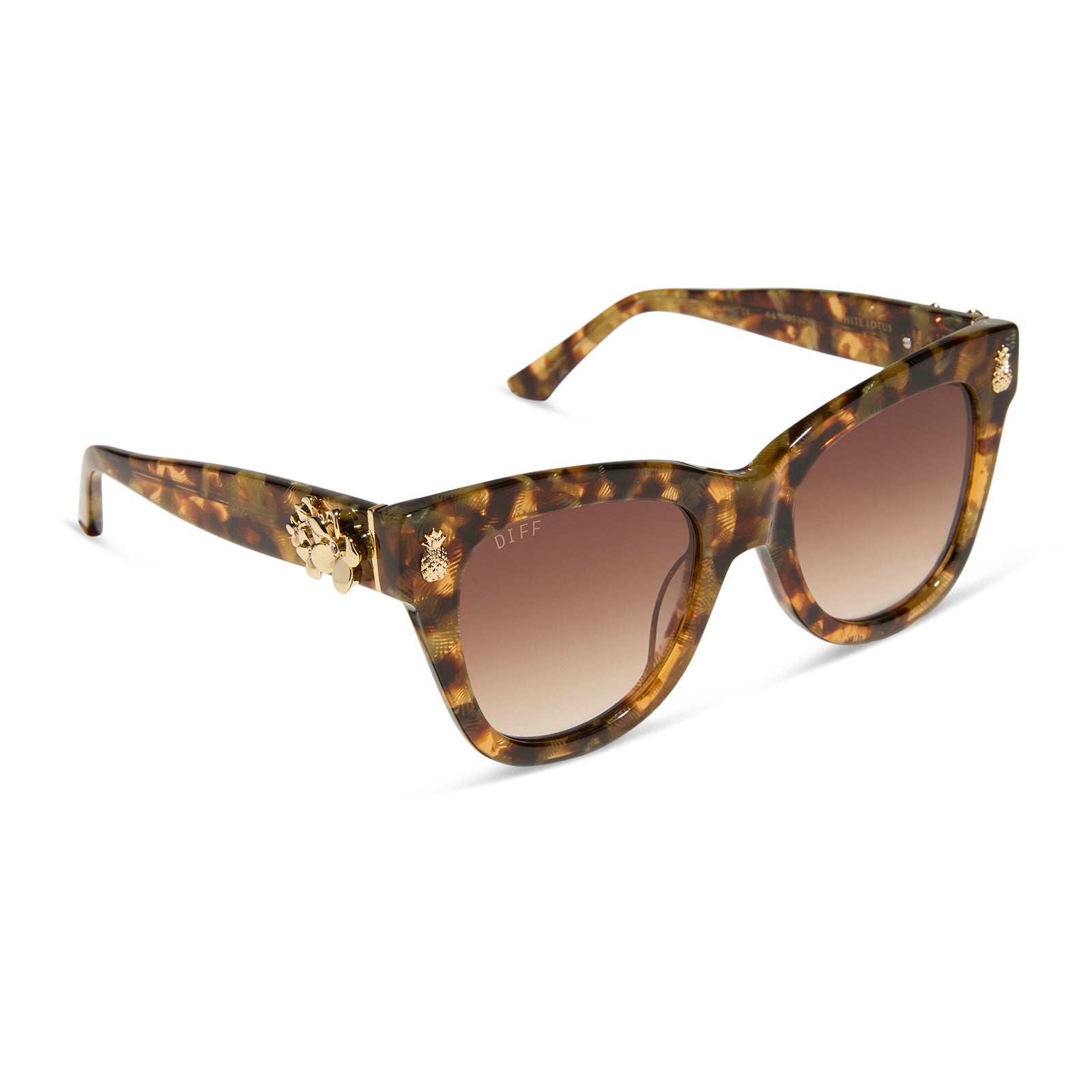 DIFF HAWAII - COCONUT PALM TORTOISE + BROWN SUGAR GRADIENT SUNGLASSES