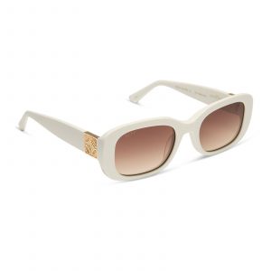 DIFF ITALY - WHITE IVORY + RICH BROWN GRADIENT SUNGLASSES