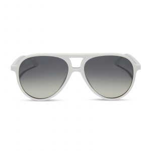 DIFF TOSCA II - WHITE CLOUD + GREY GRADIENT + SILVER FLASH SUNGLASSES