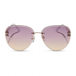 DIFF TRISTA - GOLD + MISTY LILAC GRADIENT SUNGLASSES