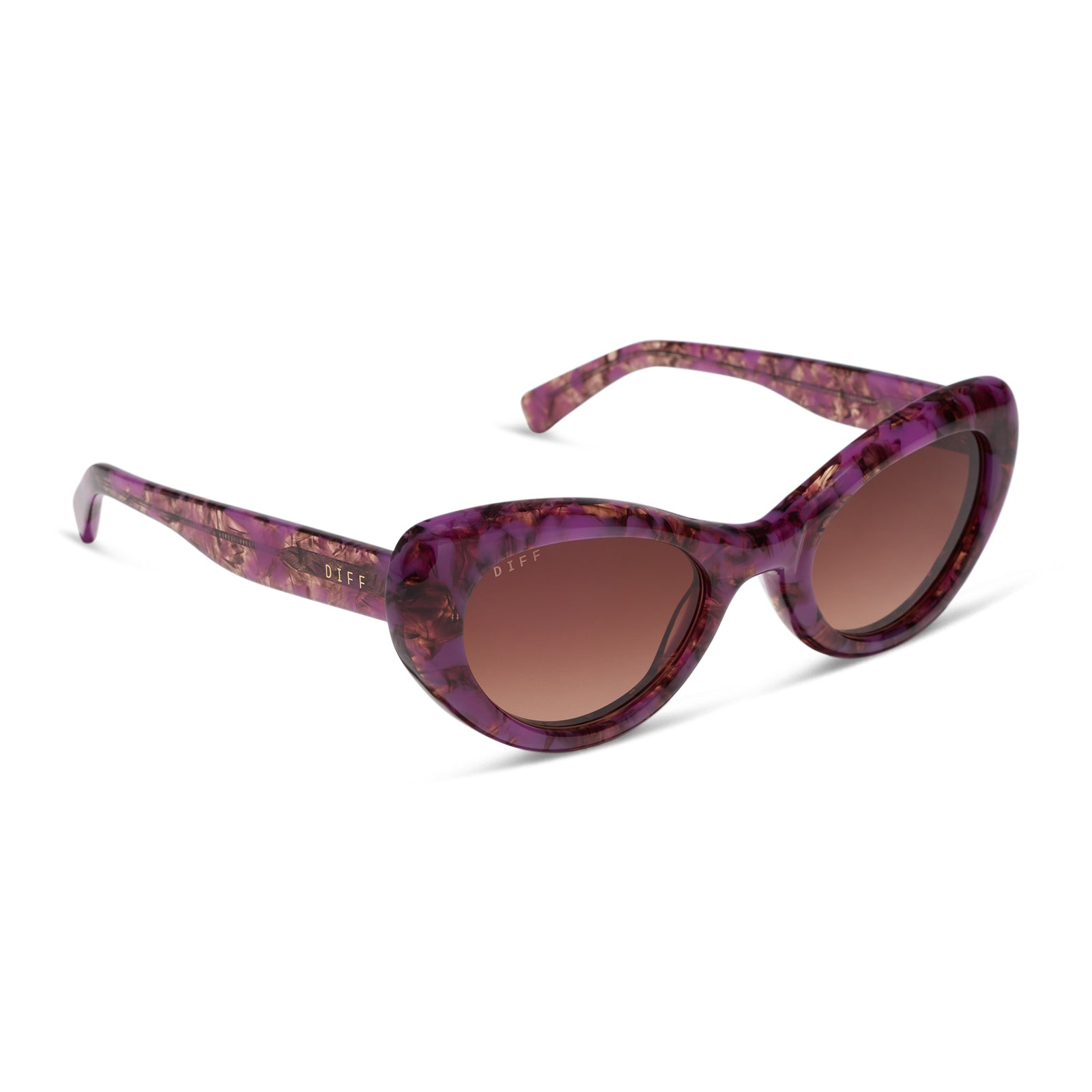DIFF ZARIA - LAVENDER HAZE TORTOISE + BROWN GRADIENT + SUNGLASSES