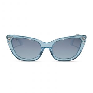 DIFF CINDERELLA - BLUE CRYSTAL GLITTER + BLUE DUST GRADIENT + POLARIZED SUNGLASSES