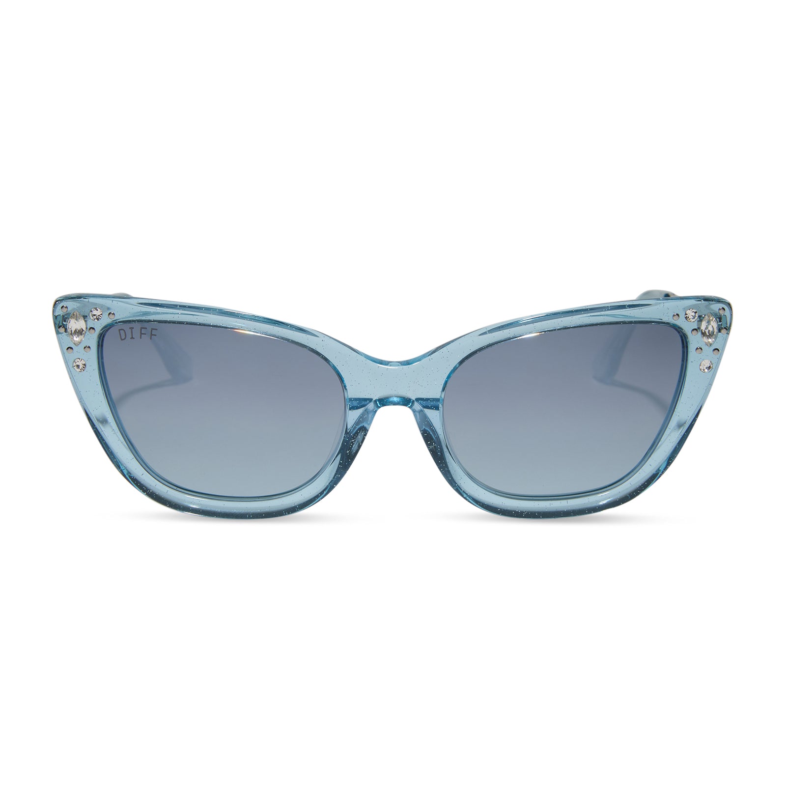 DIFF CINDERELLA - BLUE CRYSTAL GLITTER + BLUE DUST GRADIENT + POLARIZED SUNGLASSES