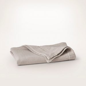 Bollandbranch Dream Baby Blanket - Pewter/Cream Picot
