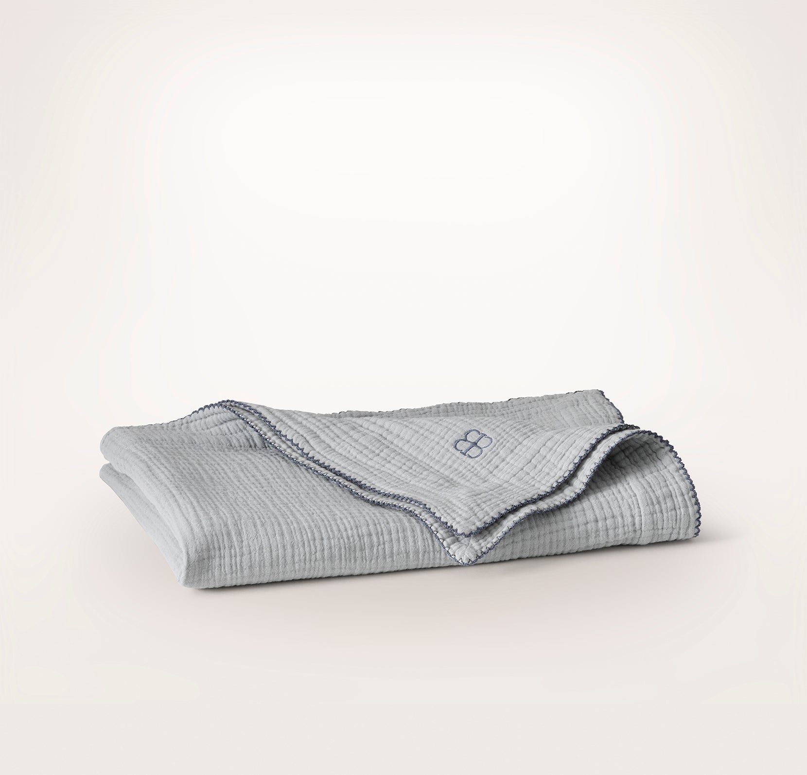 Bollandbranch Dream Baby Blanket - Shore/Bluestone Picot