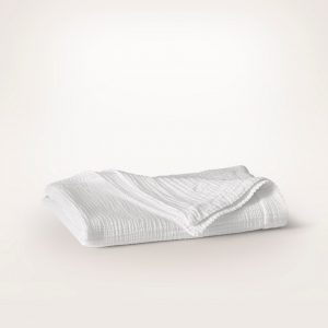 Bollandbranch Dream Baby Blanket - White/White Picot