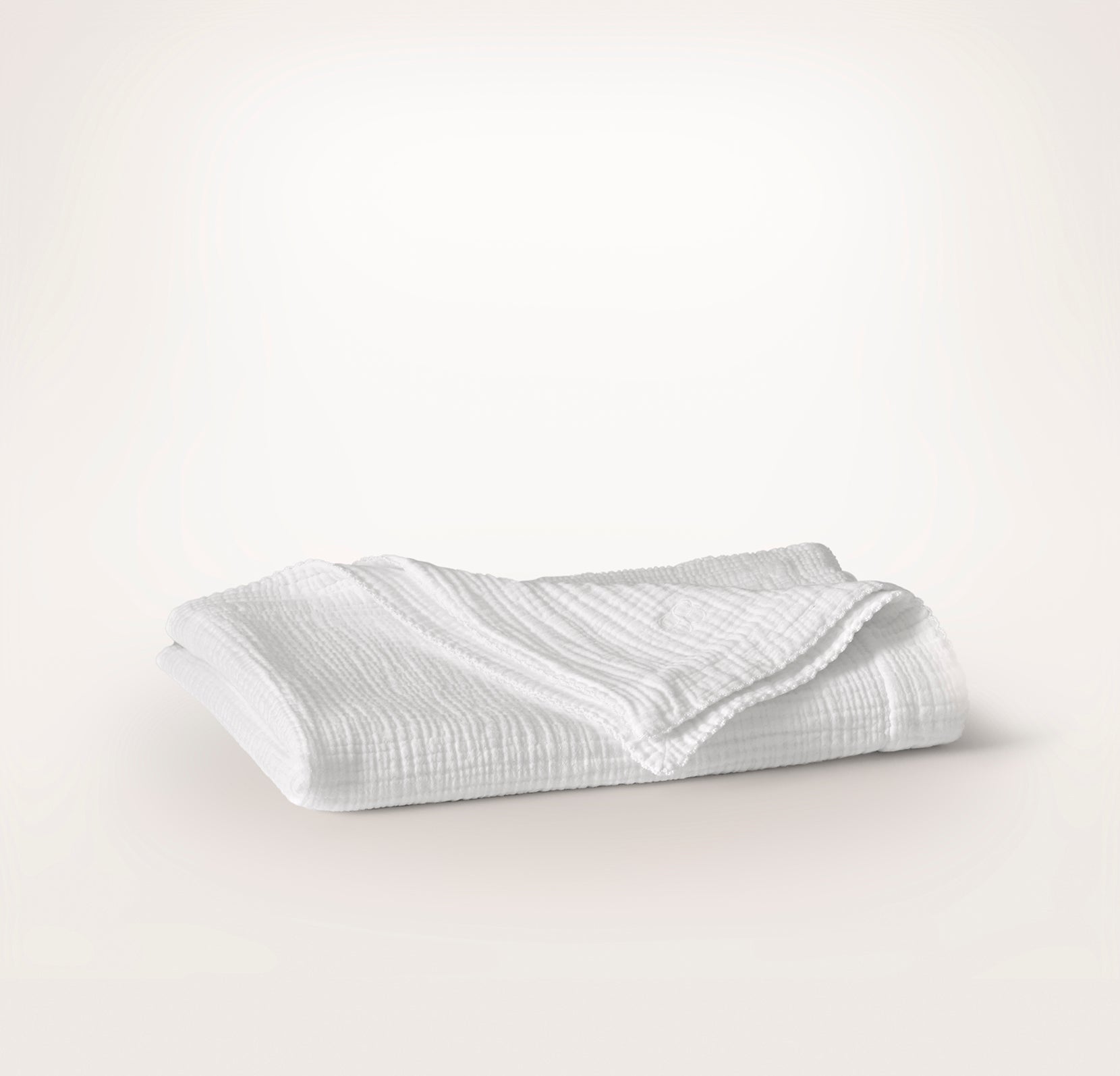 Bollandbranch Dream Baby Blanket - White/White Picot