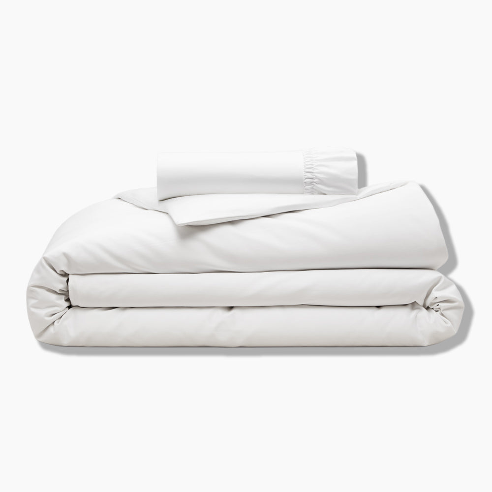 Public Goods Organic Cotton White Duvet Cover & Fitted Sheet Set