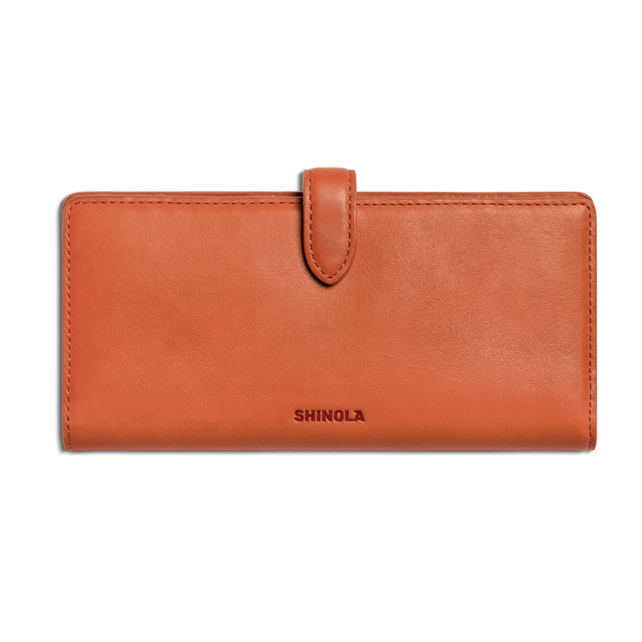 Shinola Continental Snap Wallet - Rust