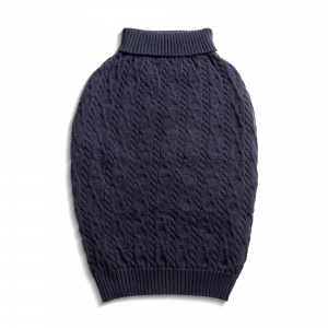 Shinola Cable Knit Dog Sweater - Navy