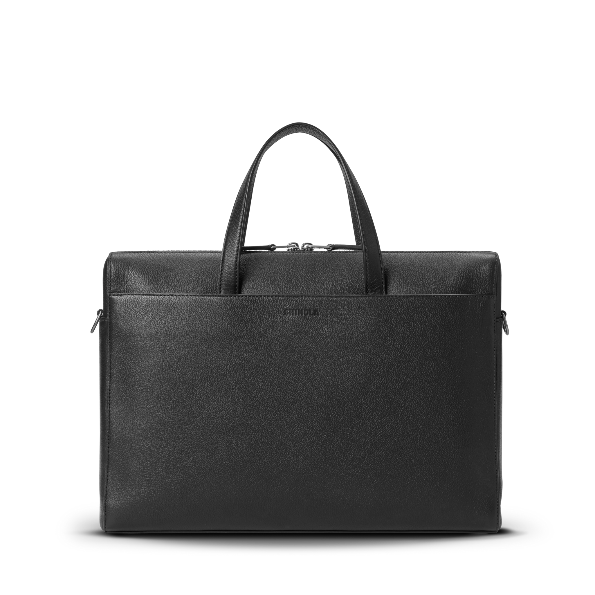 Shinola Canfield Briefcase - Black Pebbled Leather