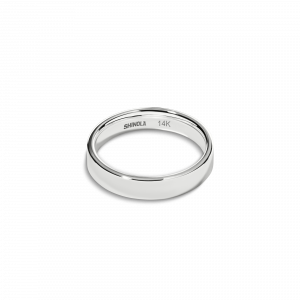 Shinola 4mm Flat White Gold Band