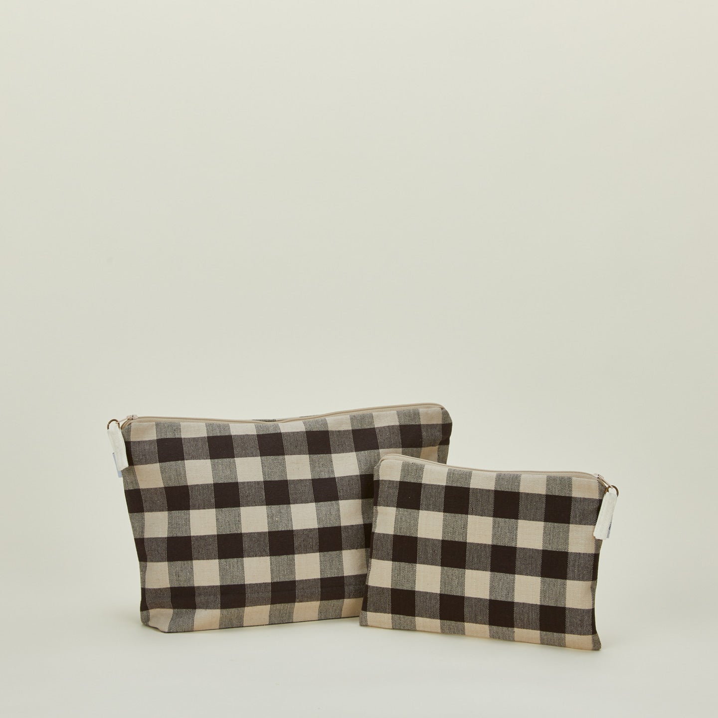 Hawkins New York Essential Gingham Pouch - Light Grey/Black