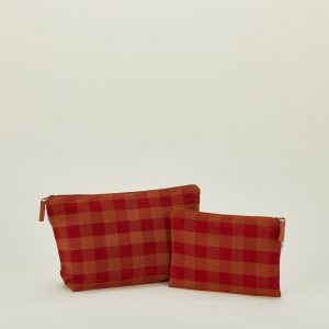 Hawkins New York Essential Gingham Pouch - Red/Terracotta