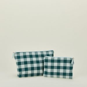 Hawkins New York Essential Gingham Pouch - Sky/Peacock