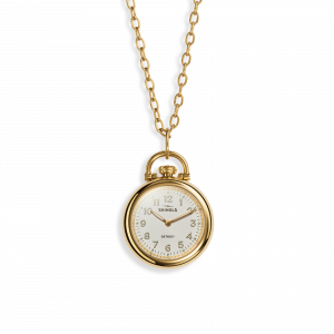 Shinola Runwell Watch Pendant Necklace - White