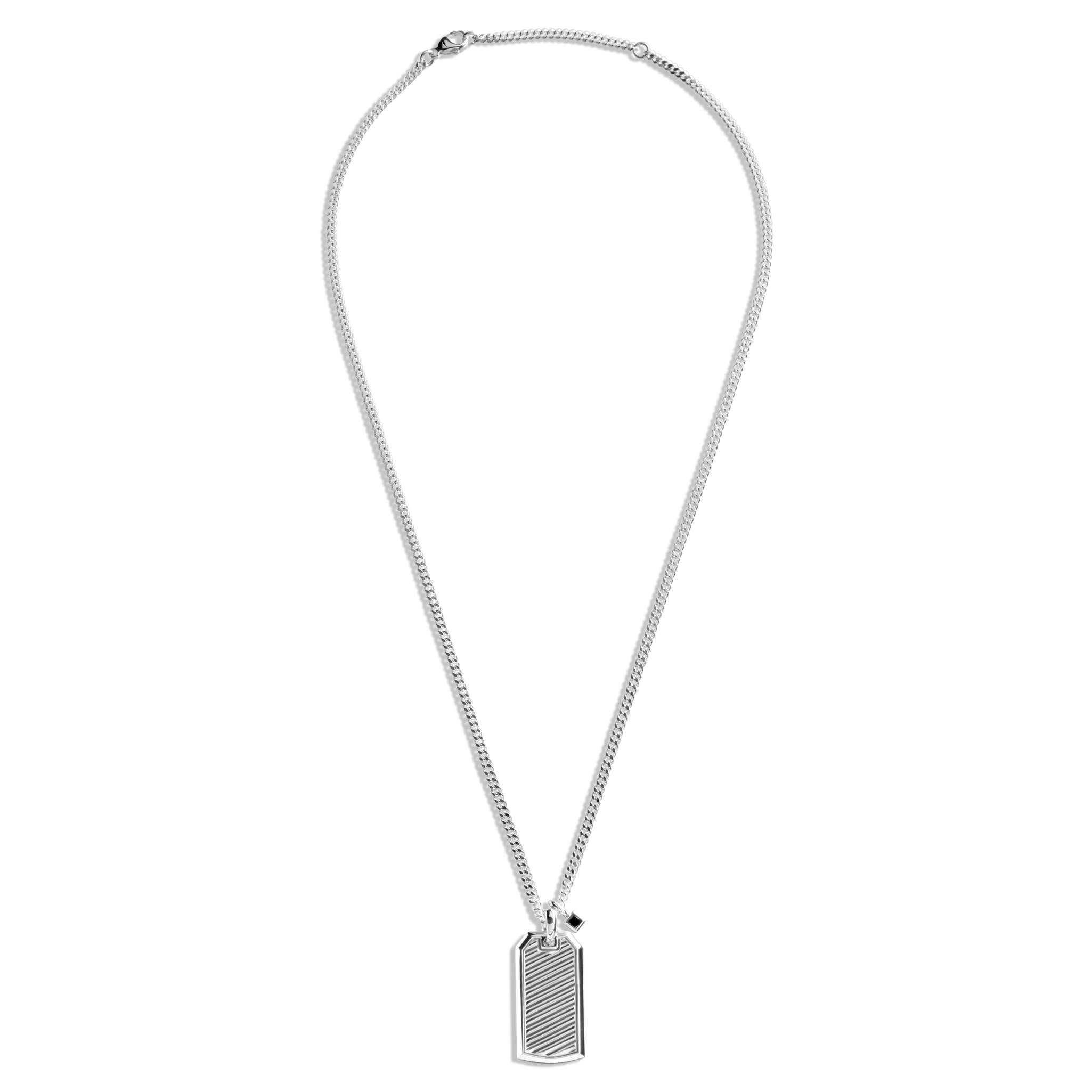 Shinola Ribbed Tag Necklace