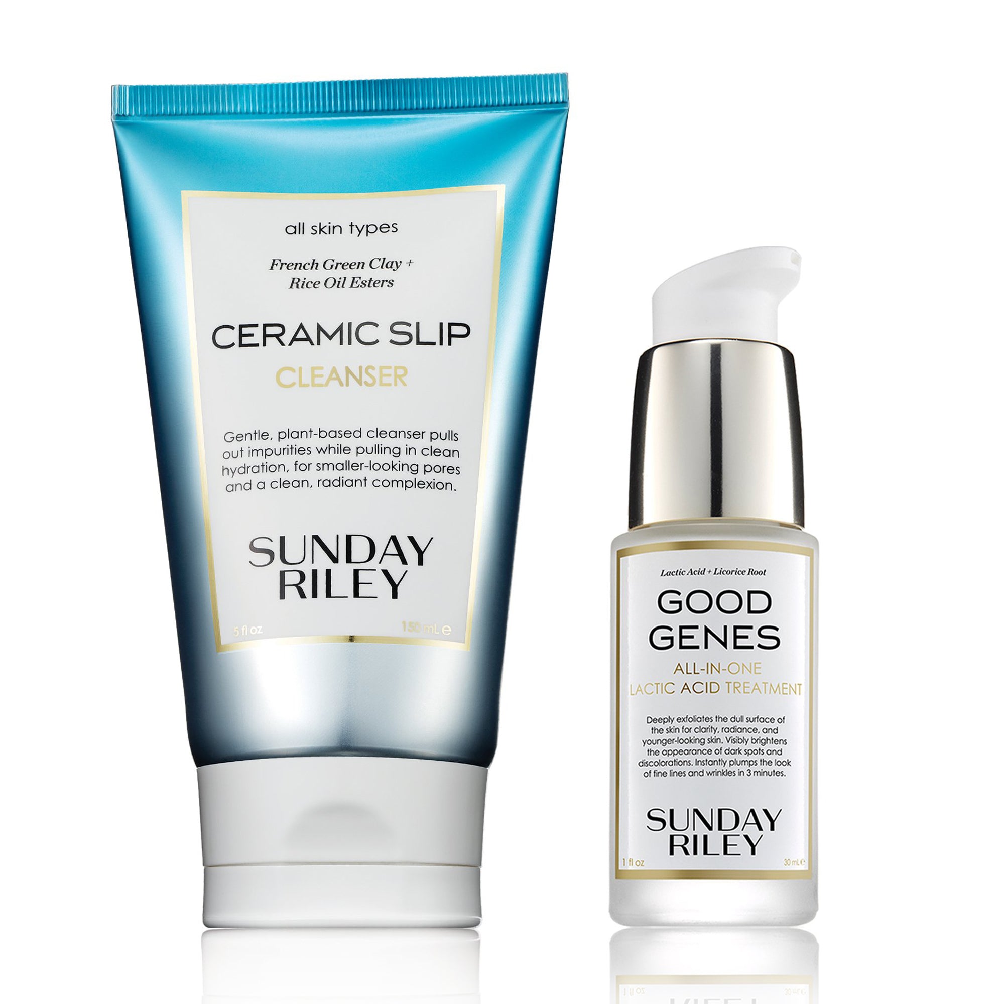 Sunday Riley Flash Fix Bundle Full Size Good Genes and Ceramic Slip Kit