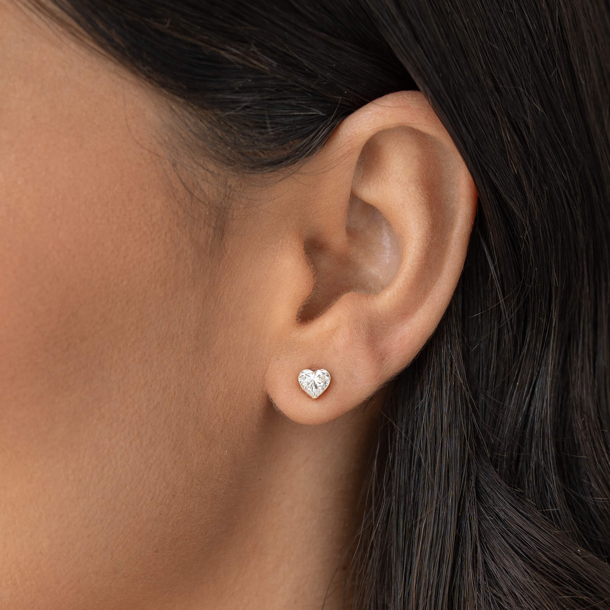 Linjer Heart-Shaped Lab Grown Diamond Stud Earrings 14k Gold (1 ct tw) - Delaney