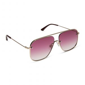 DIFF CYNTHIA - GOLD + BORDEAUX TEMPLE TIPS + WINE GRADIENT + POLARIZED SUNGLASSES