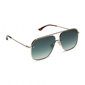DIFF CYNTHIA - GOLD + RICH TORTOISE TEMPLE TIPS + G15 GRADIENT + POLARIZED SUNGLASSES