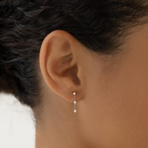 Linjer Lab Grown Diamond Drop Earrings White Gold - Alessia