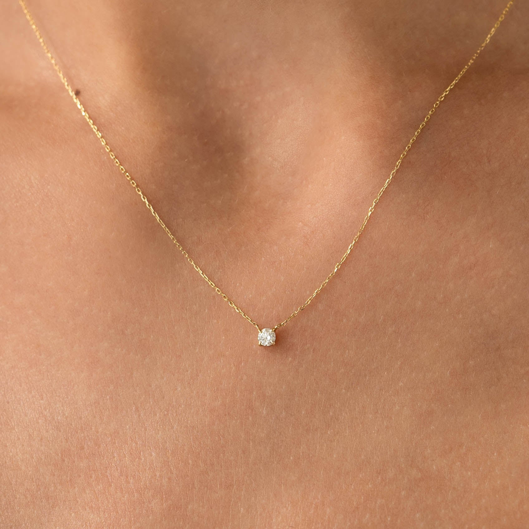 Linjer Lab Grown Diamond Pendant Necklace 14k Gold - Johanne