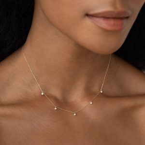Linjer Lab Grown 5-Diamond Necklace 14k Gold - Bette
