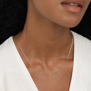 Linjer Mirror Chain Necklace 14k Gold - Mira