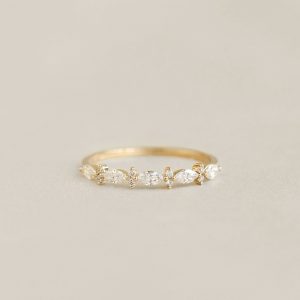 Linjer Marquise and Round Lab Grown Diamond Ring - Aurelia