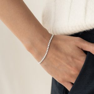 Linjer Lab Grown Diamond Tennis Bracelet White Gold (1.5 - 1.62 ct tw) - Mirella