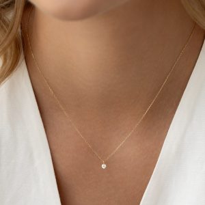 Linjer Lab Grown Diamond Pendant Necklace 14k Gold - Atiana