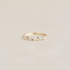 Linjer Marquise and Round Lab Grown Diamond Ring 14k Gold - Celia