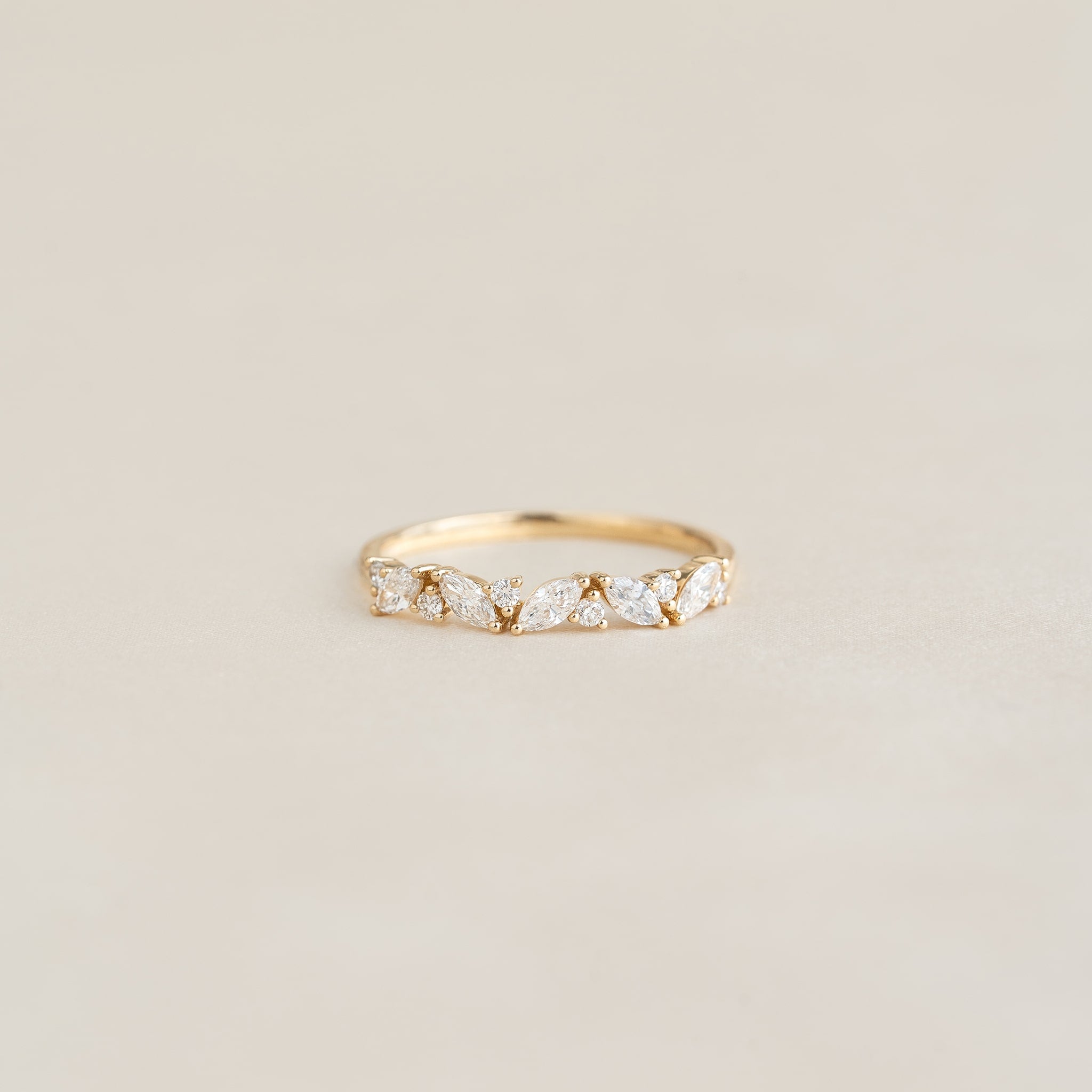 Linjer Marquise and Round Lab Grown Diamond Ring 14k Gold - Celia