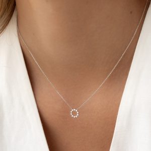 Linjer Lab Grown Diamond Sun Necklace White Gold - Leda