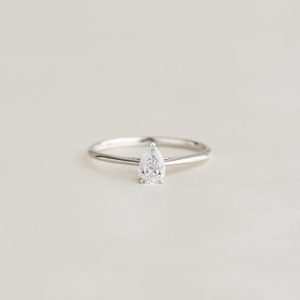 Linjer Pear Shaped Lab Grown Diamond Ring White Gold - Mariela